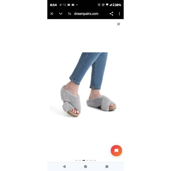 DREAM PAIRS Comfy Fuzzy Slide Slippers NWOT Grey Women's Size 7 - Picture 14 of 14